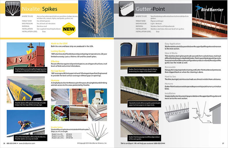 Bird Barrier catalog spread